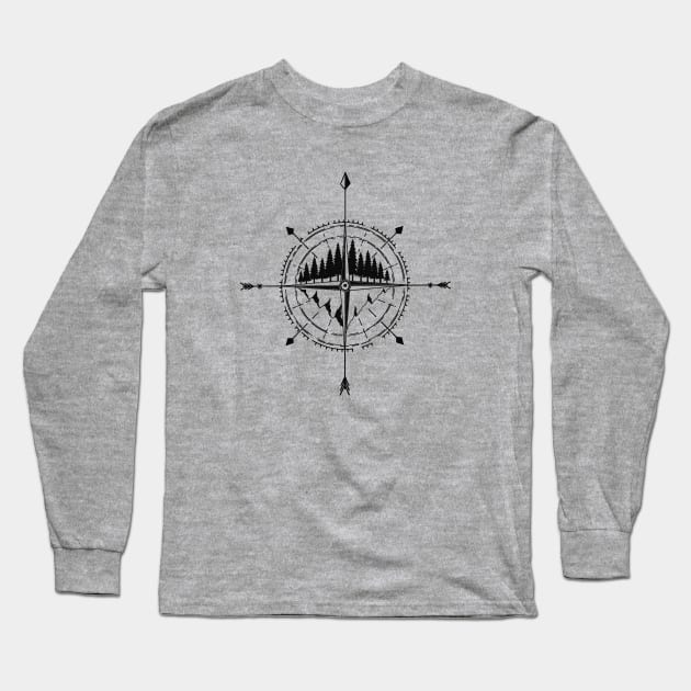 Nature Compass Long Sleeve T-Shirt by SommersethArt
